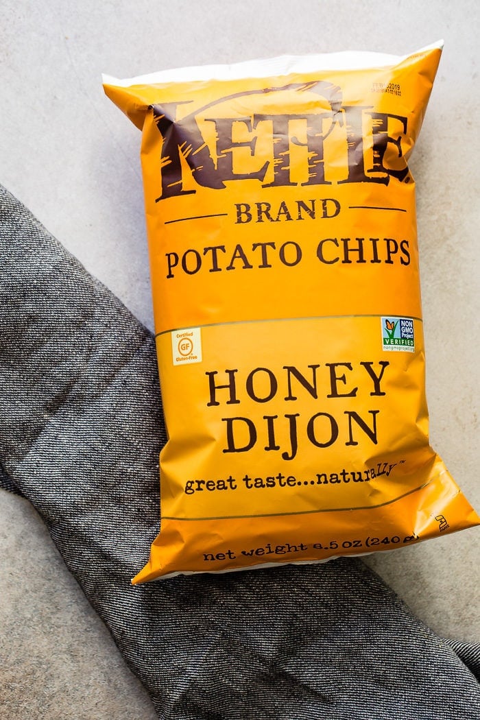 a bag of Kettle Brand honey dijon potato chips