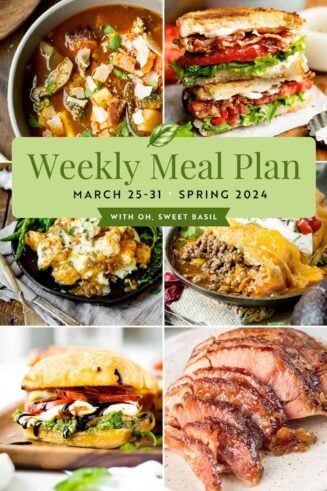 a graphic showing a weekly menu plan