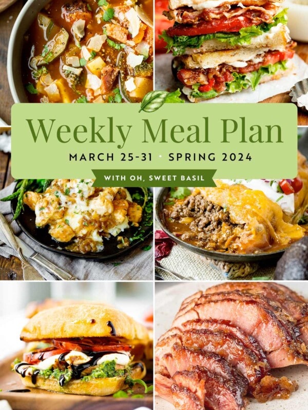 a graphic showing a weekly menu plan