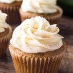 Zucchini cupcakes with cream cheese frosting are super moist with a delicious spice cake flavor and fluffy cream cheese buttercream.