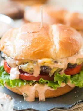 This is it, the all American burger and perfect burger sauce. If you don't want dry, stale burgers look no further for the best classic hamburger. ohsweetbasil.com