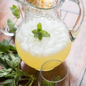 I'm usually a fan of ice cold water, but this basil mint lemonade is the most refreshing drink I've ever had. Forget all other summer drinks and make this.