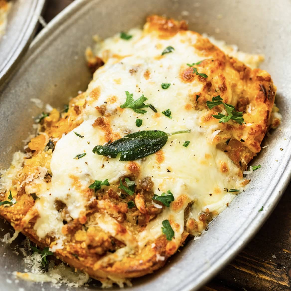 Browned Butter Pork and Butternut Squash Lasagna
