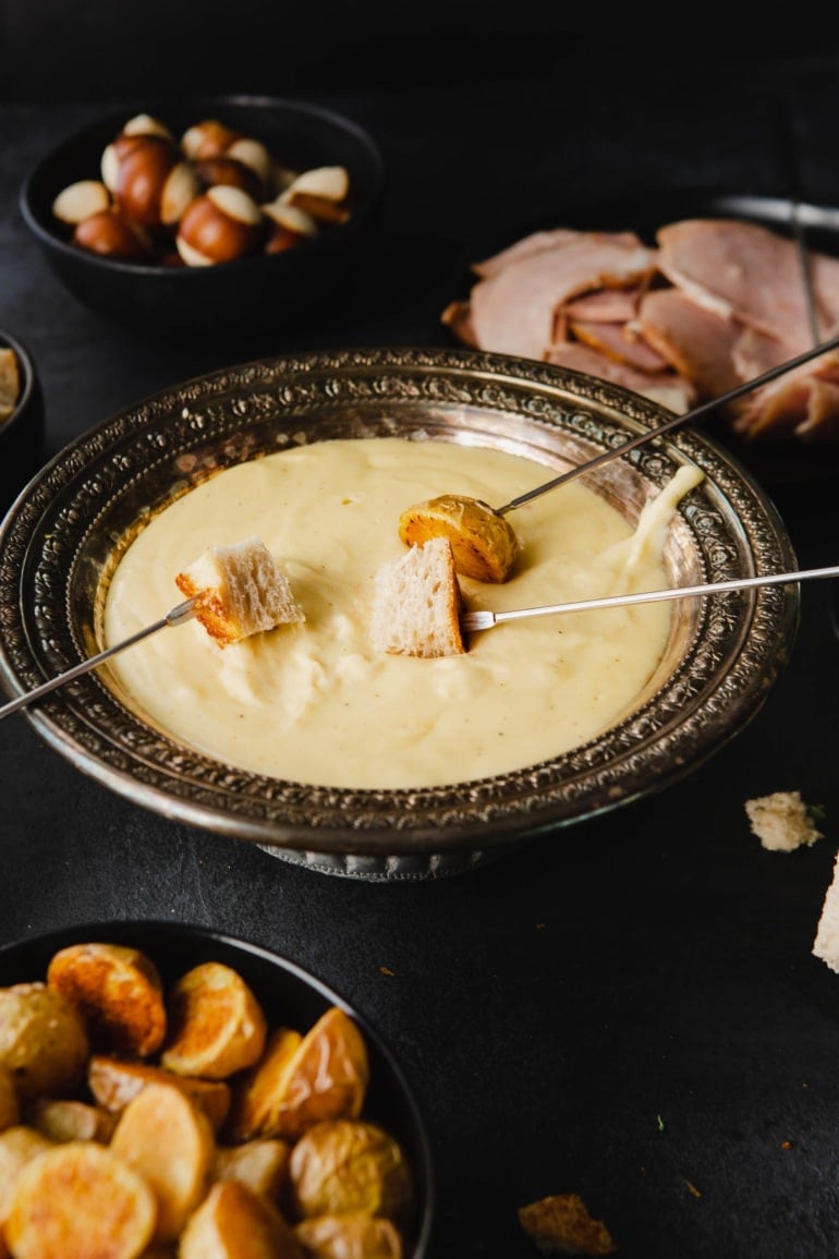 Perfect Cheese Fondue and What to Dip in It Oh Sweet Basil