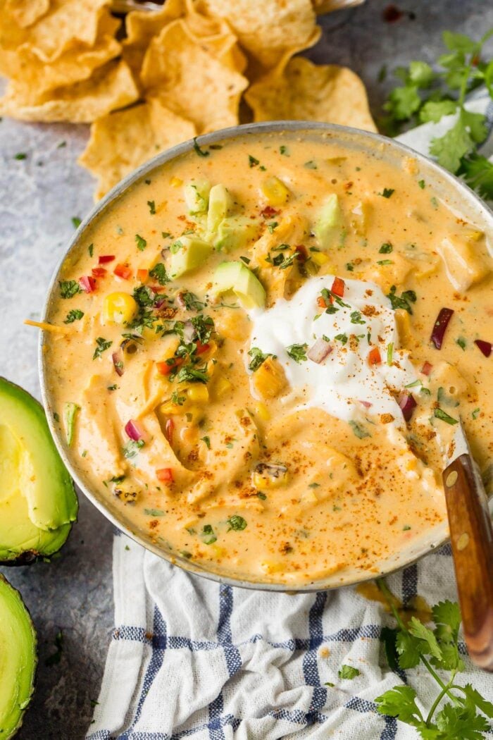 Cheesy Southwestern Chicken Tortilla Soup