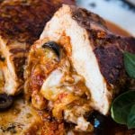 Looking for a quick and easy healthy dinner recipe? We've been loving this Cheesy Stuffed Mediterranean Chicken. It's full of sun dried tomatoes, olives and cheese! ohsweetbasil.com