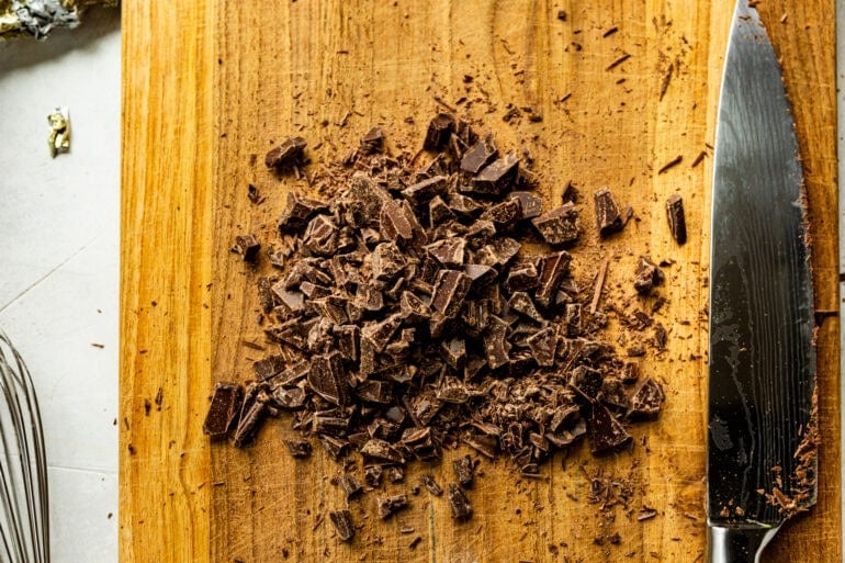 semisweet chocolate chunks that have been chopped