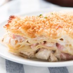 There's nothing like lasagna for comfort food but this chicken cordon bleu lasagna is even more creamy, gooey and totally awesome.