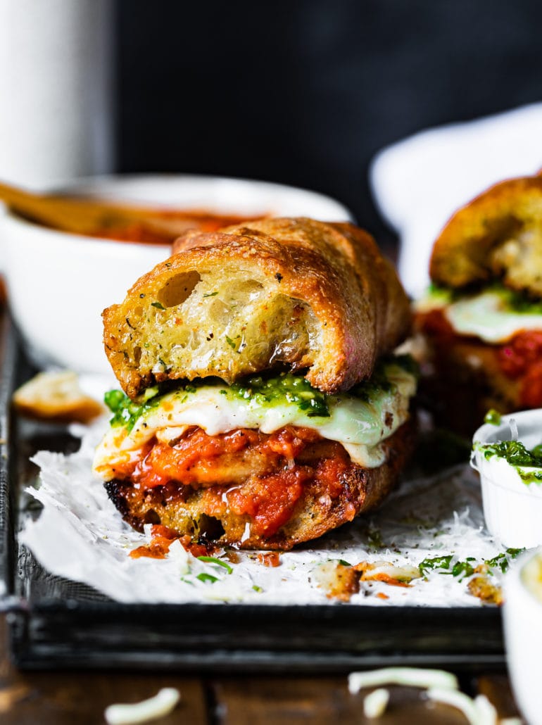 Garlic Bread Chicken Parmesan Sandwich Oh Sweet Basil
