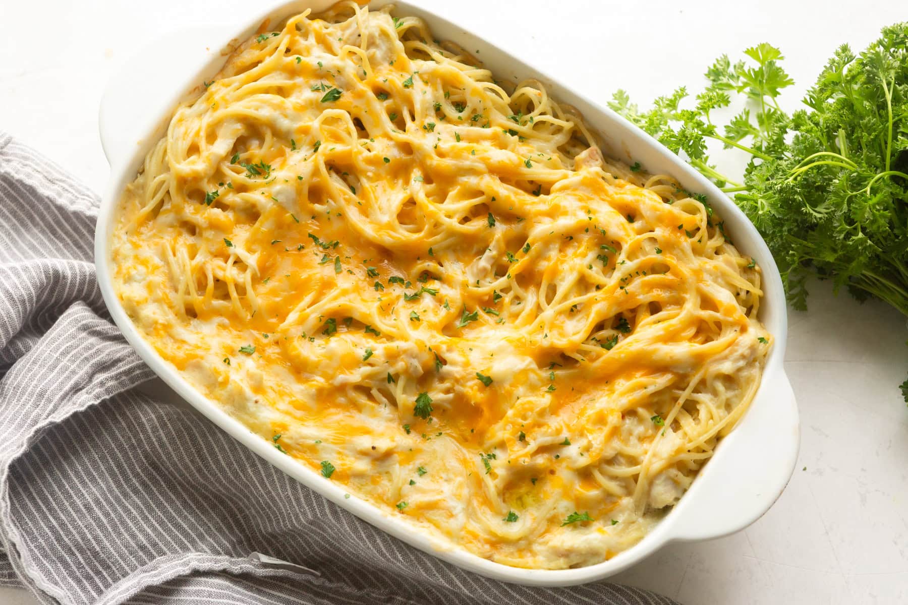 Cheesy Cream Cheese Chicken Noodle Casserole