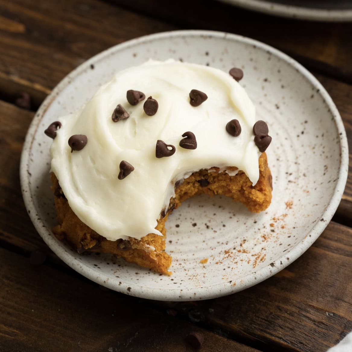 Cream Cheese Frosted Pumpkin Chocolate Chip Cookies