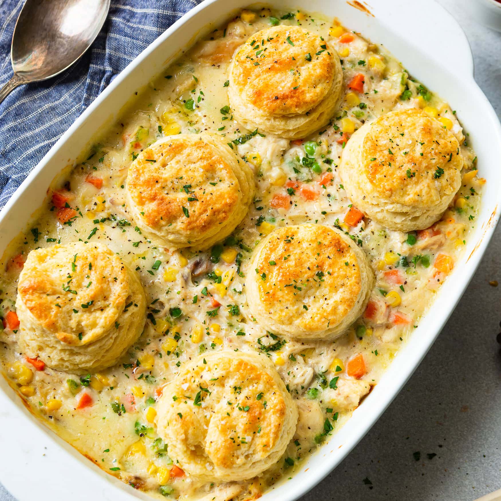 Easy Buttermilk Biscuit Chicken Pot Pie