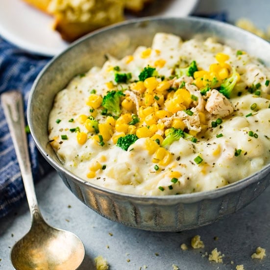 Chicken Potato Broccoli and Corn Chowder