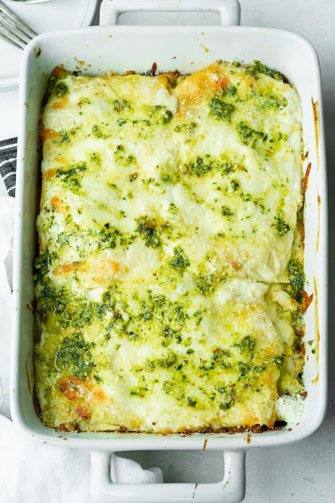 Quick and Easy Creamy Chicken Pesto Lasagna Tastee Delight
