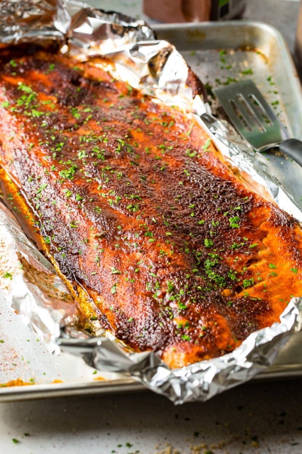 Easy Healthy Maple Glazed Salmon in Foil - Oh Sweet Basil