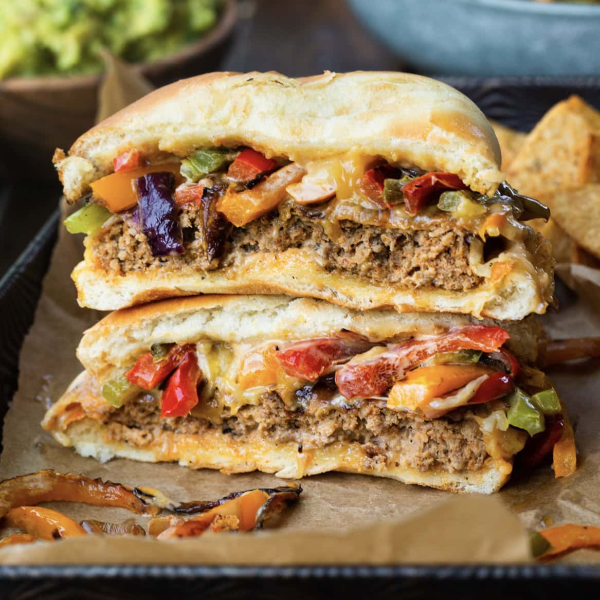 Fajita Style Mexican Burgers