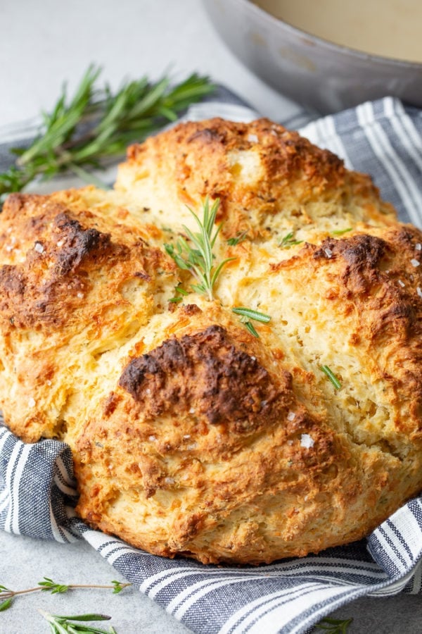 Garlic Cheddar Herb Irish Soda Bread [+Video] Oh Sweet Basil