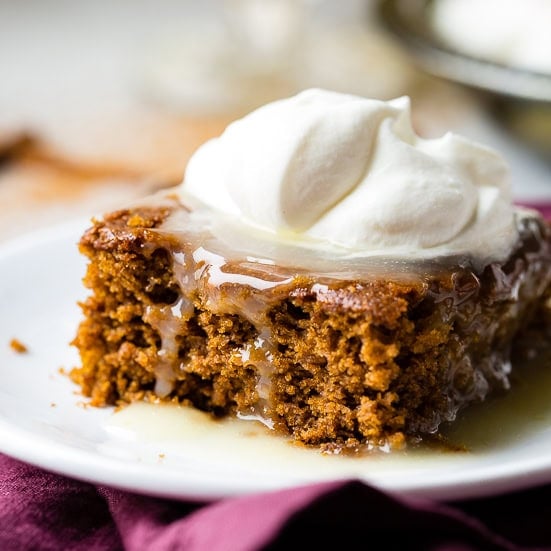 Gingerbread Cake with Lemon Cream Sauce