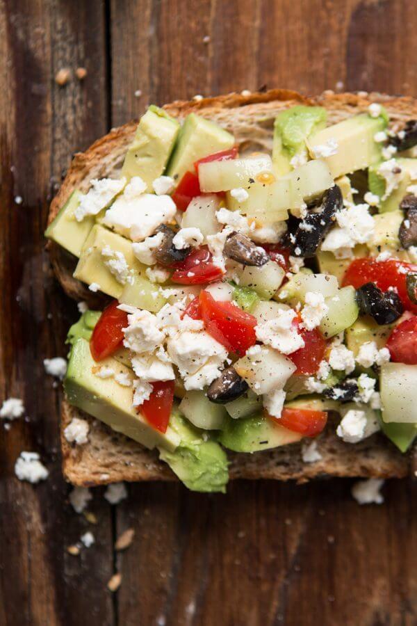 Greek Avocado Toast ohsweetbasil.com