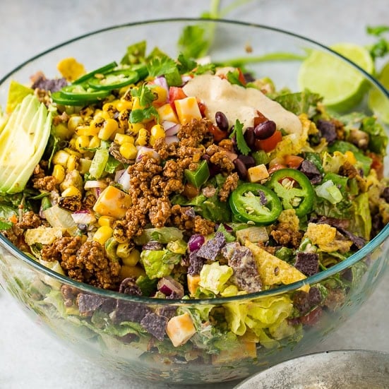 Chopped Tex-Mex Ground Beef Taco Salad