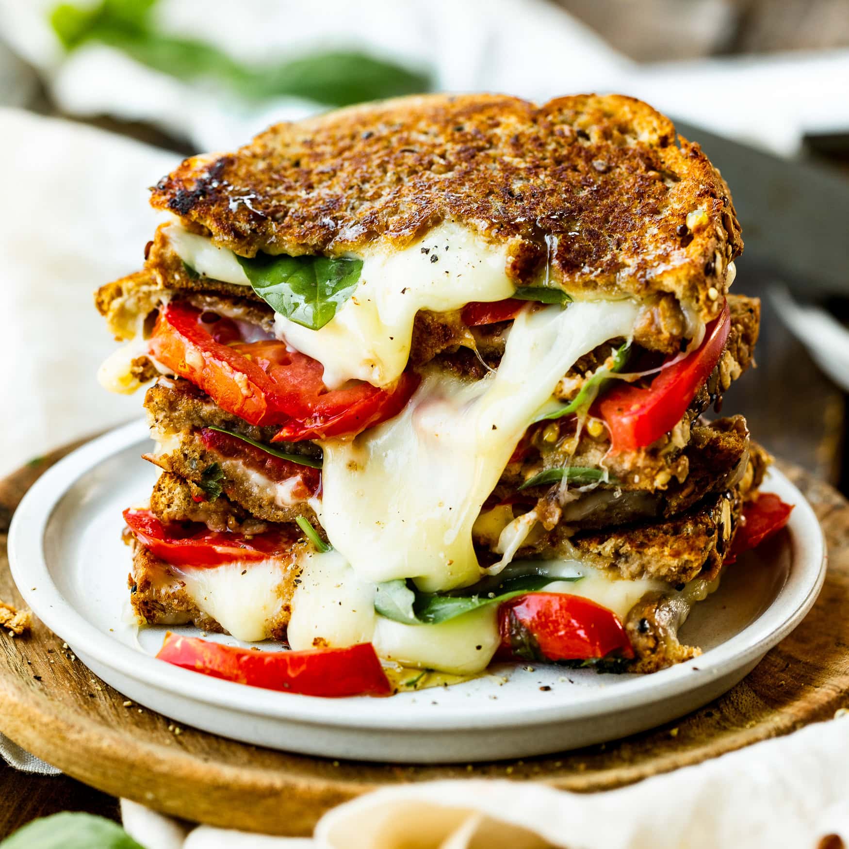 Havarti Tomato Basil Grilled Cheese