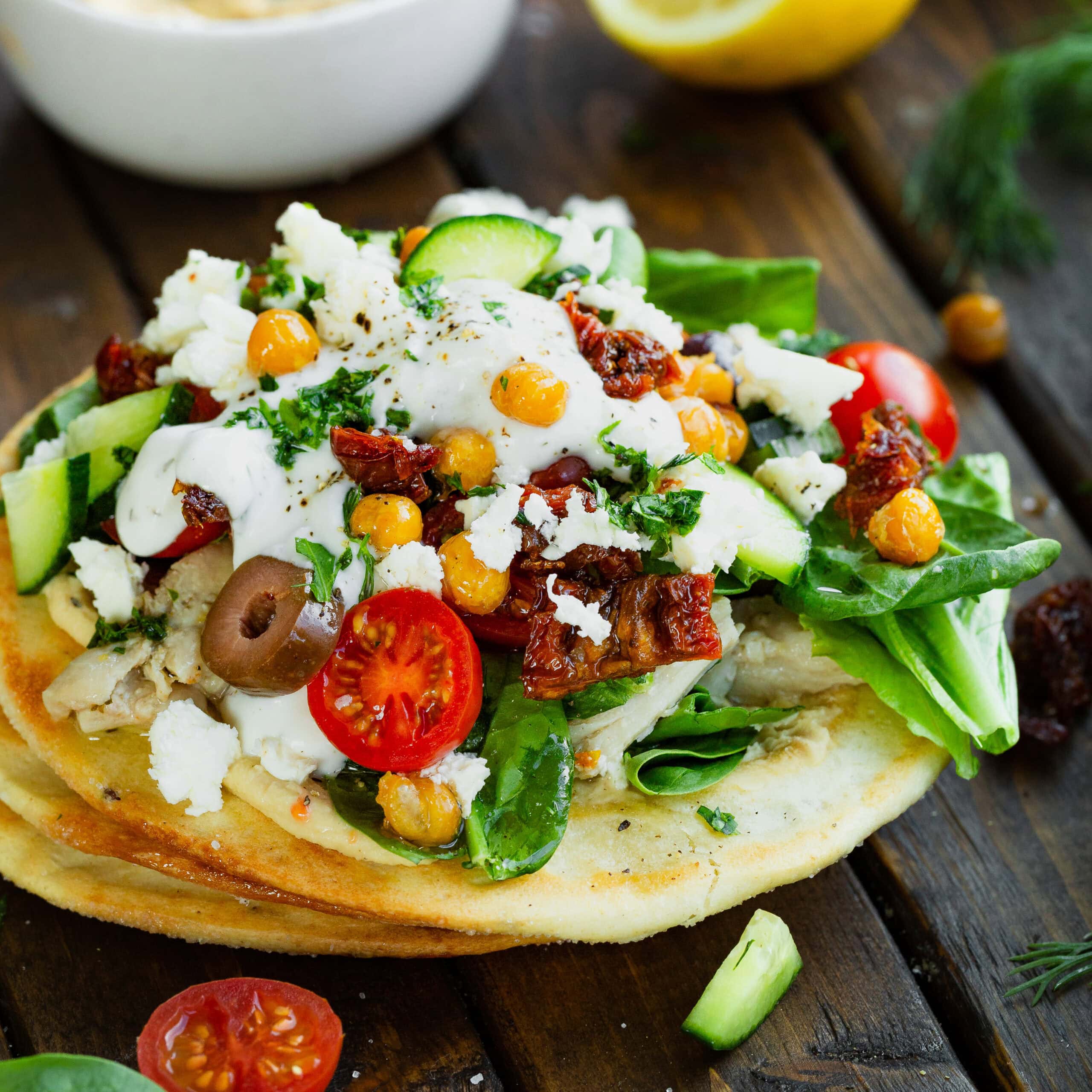 Healthy Greek Turkey or Chicken Tostadas