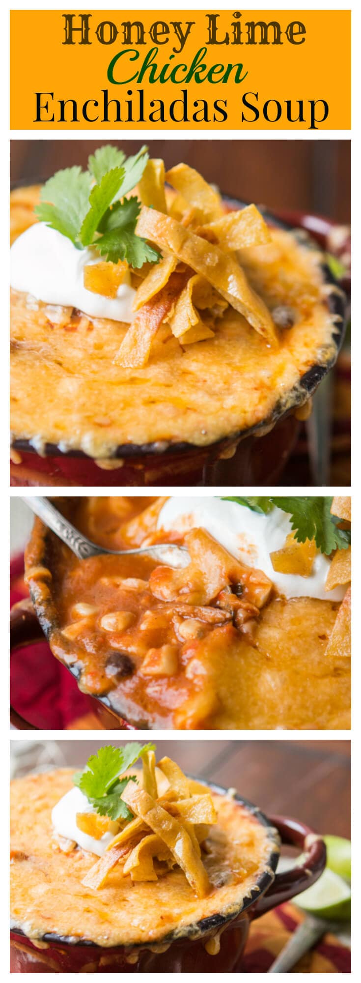 Ya know how Honey Lime Chicken Enchiladas are kind of the bomb.com? Well we made a honey lime chicken enchiladas soup that is totally just as awesome! ohsweetbasil.com