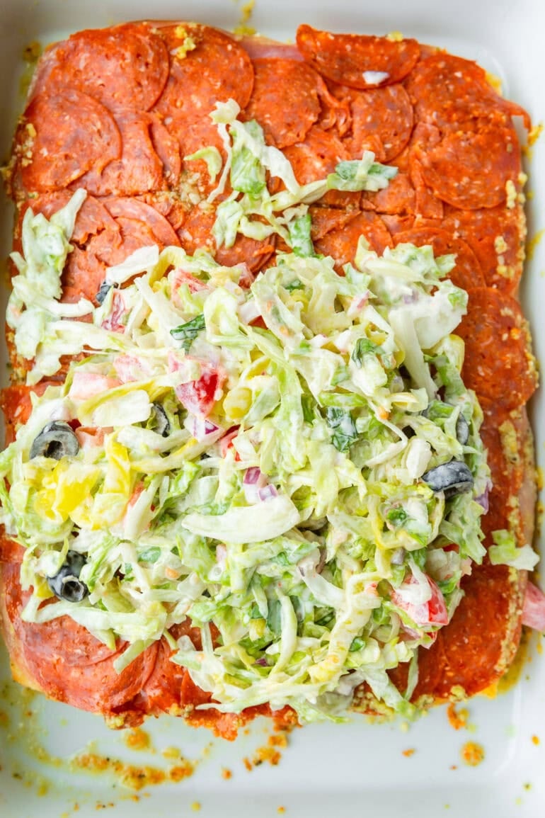 a photo of the steps for assembling italian sandwich sliders