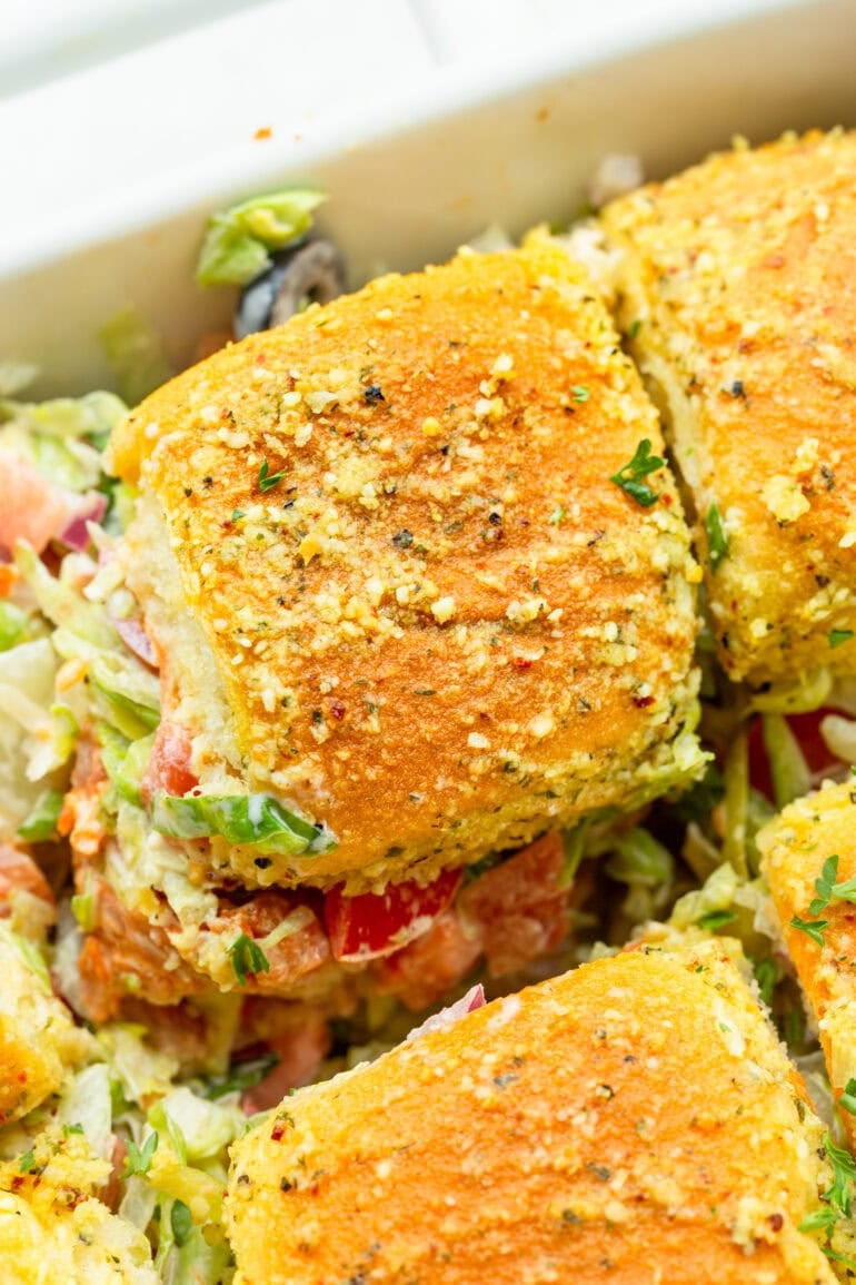 a photo of the steps for making italian sliders