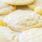 Soft and chewy lemon drop cookies are the perfect treat for those lemon lovers out there! A light glaze on top and a sprinkle of crushed lemon drops! ohsweetbasil.com