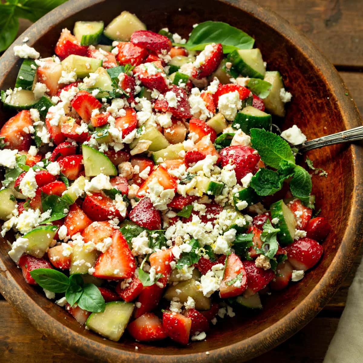 Cucumber Strawberry Feta Salad