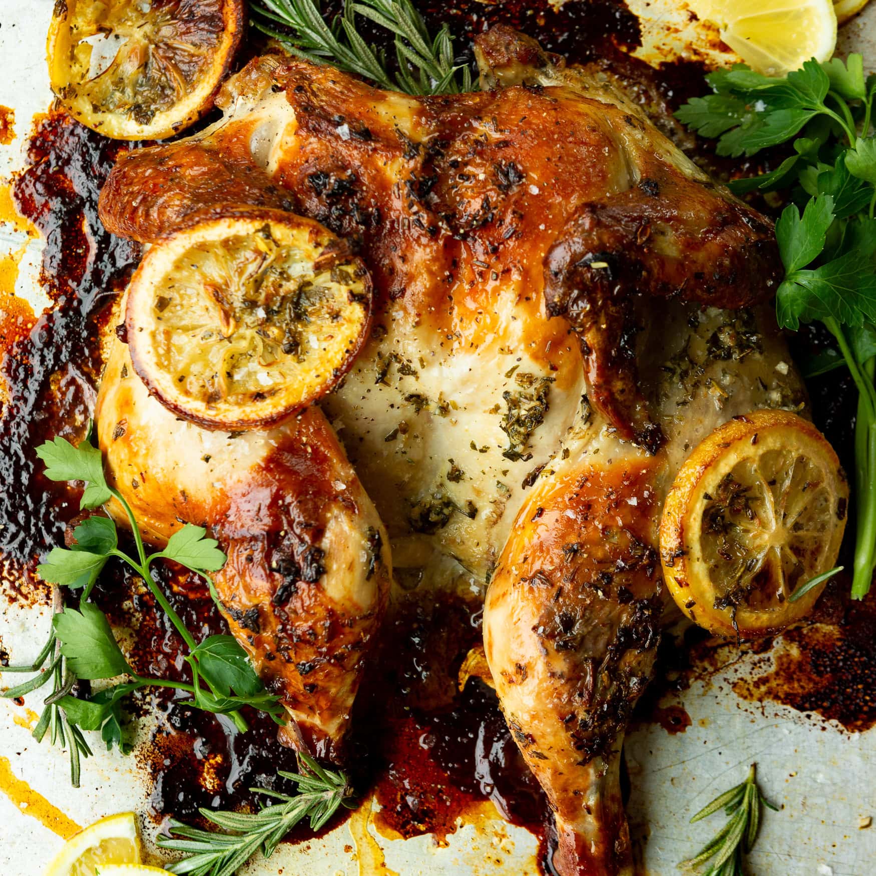 Lemon Spatchcock Chicken
