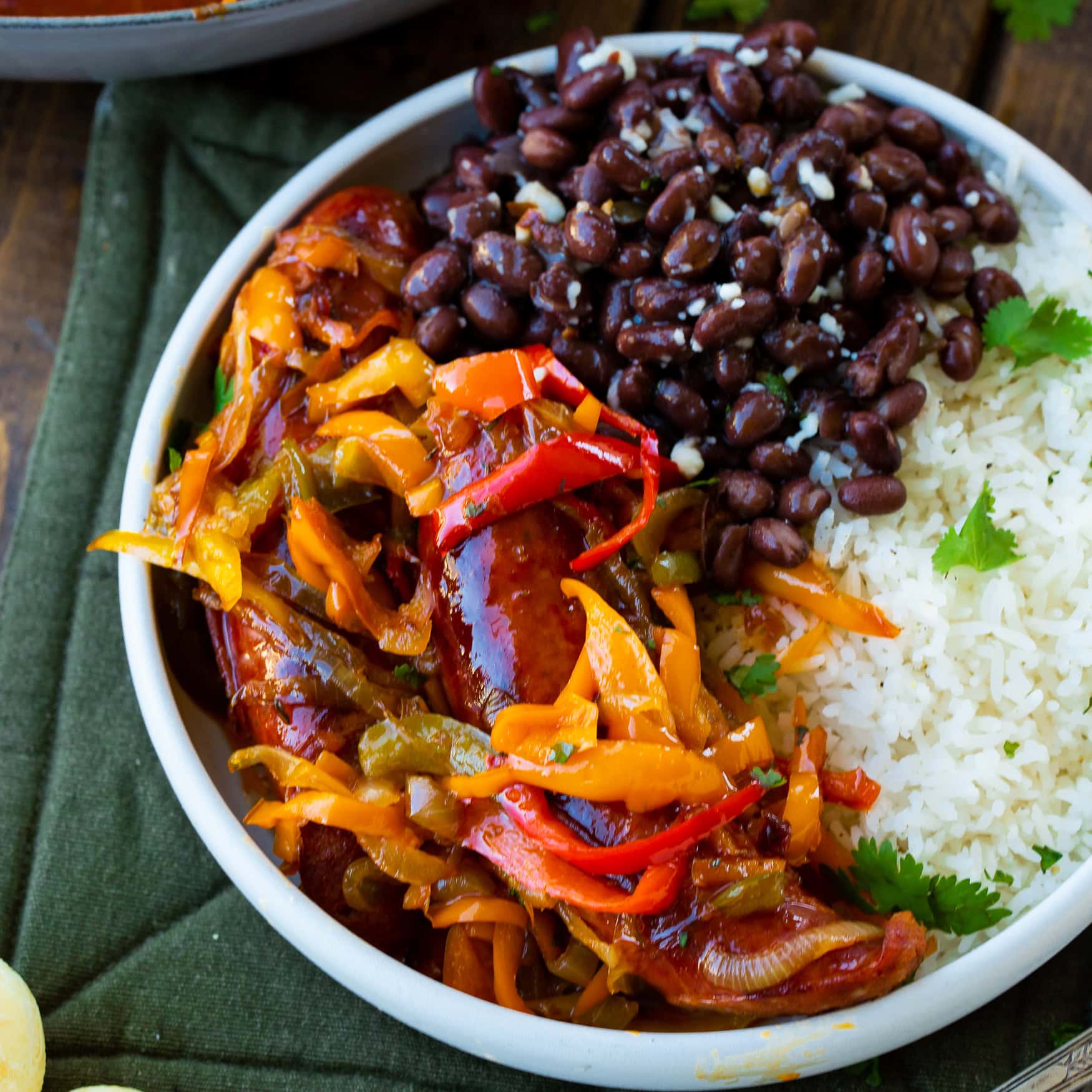 Linguica Sausage and Peppers Skillet