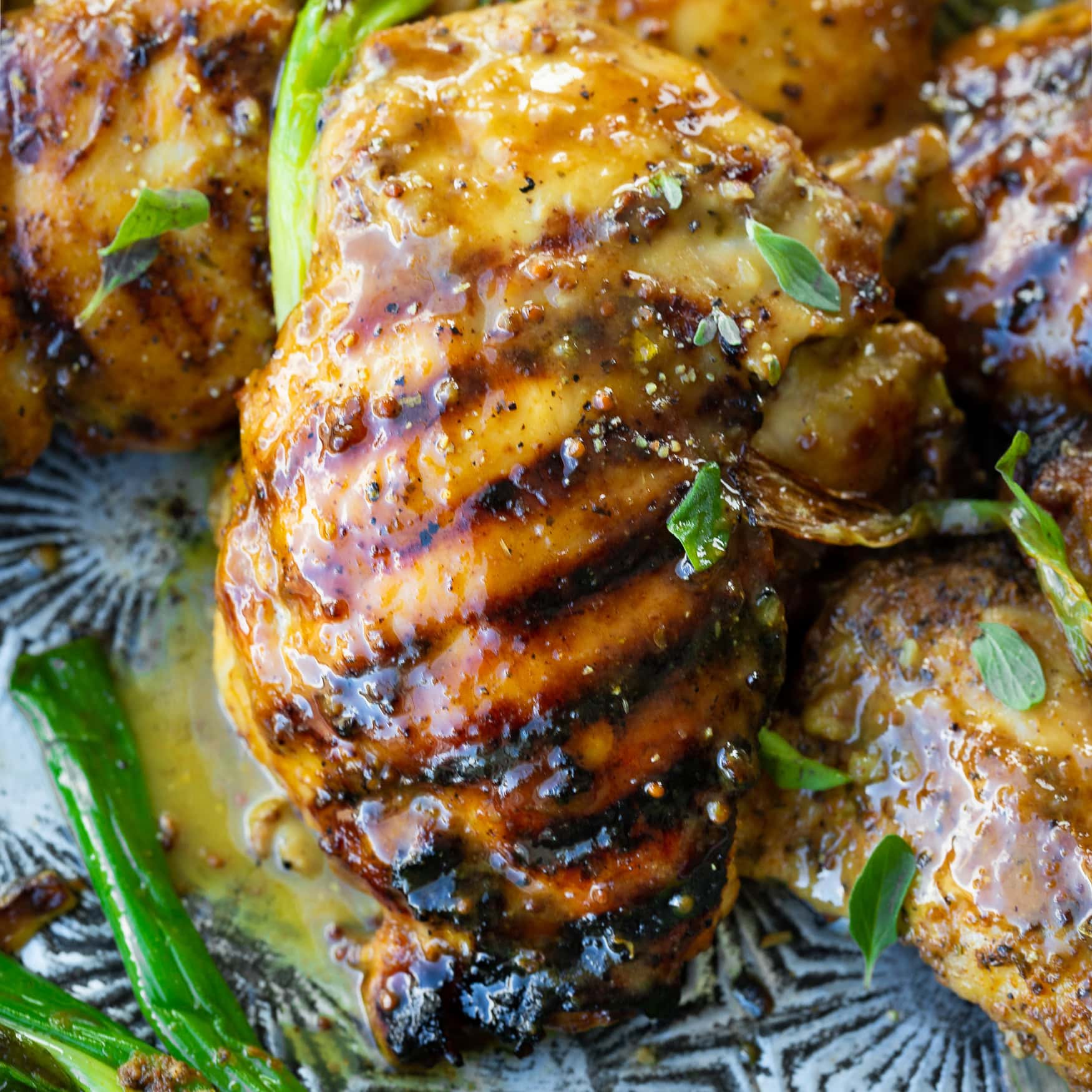 Maple Mustard Grilled Chicken Thighs