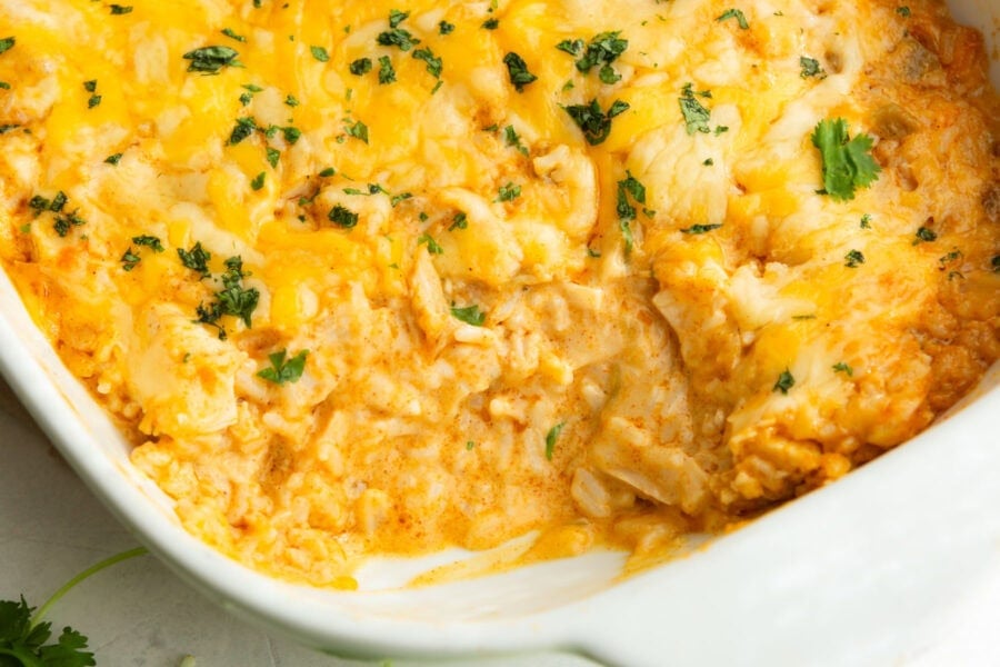 Mexican Chicken and Rice Casserole (Creamy & Cheesy)