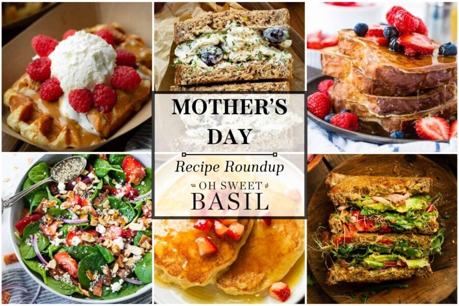 a collage of mother's day recipes