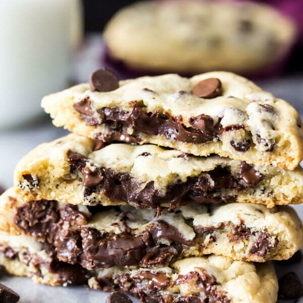 Fudge Filled Chocolate Chip Cookies Oh Sweet Basil