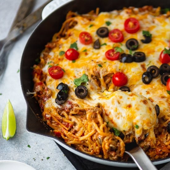 Kid Friendly Dinner- One Pot Taco Spaghetti
