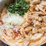 All you need is one skillet, a few fresh ingredients and soon enough you'll have 20 minute creamy sun dried tomato chicken pasta for dinner. ohsweetbasil.com