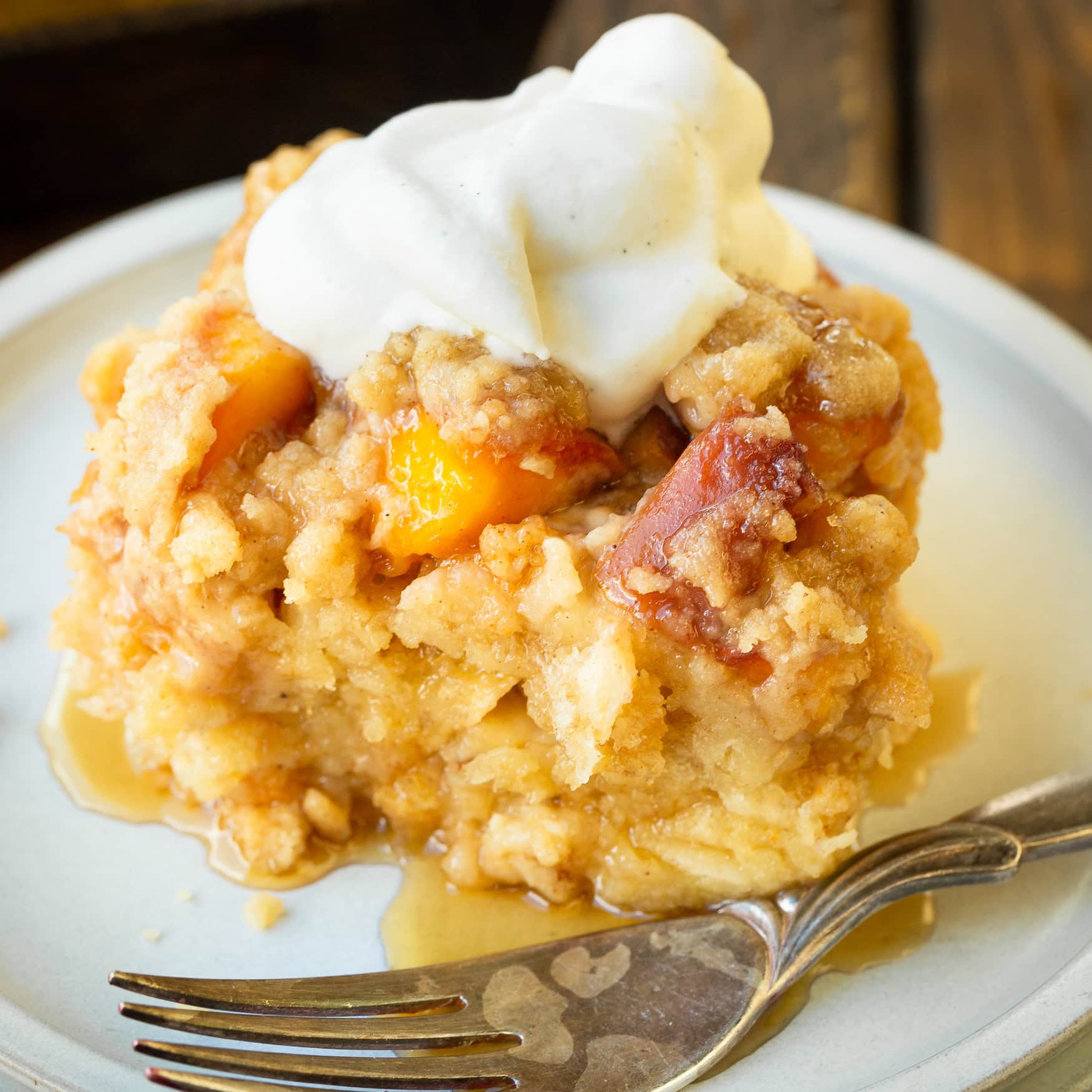 Peach Cobbler French Toast Casserole