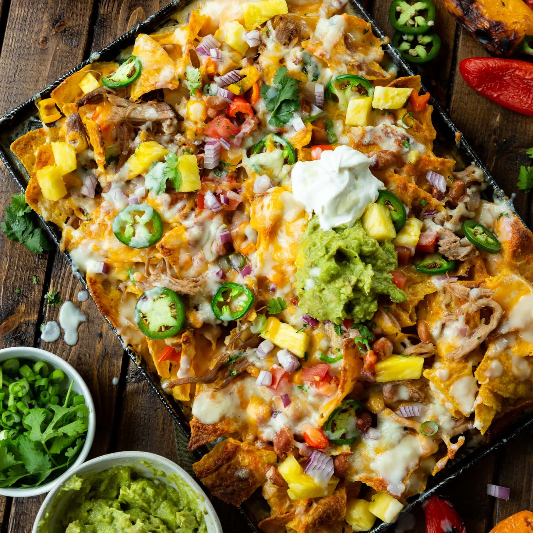 Hawaiian Crock Pot Pulled Pork Nachos