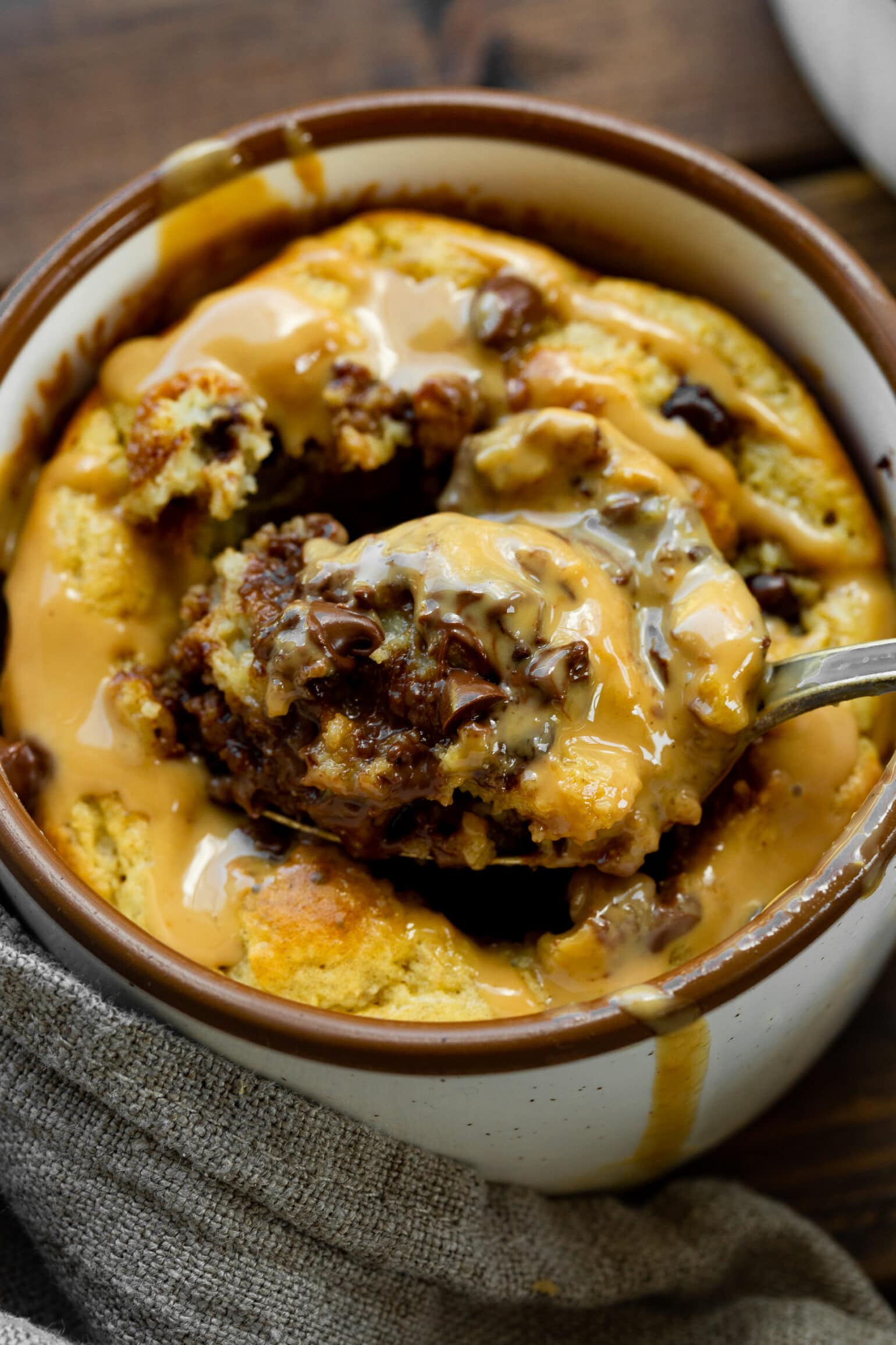 Peanut Butter Choc Chip Oatmeal Mug Cake - Oh Sweet Basil