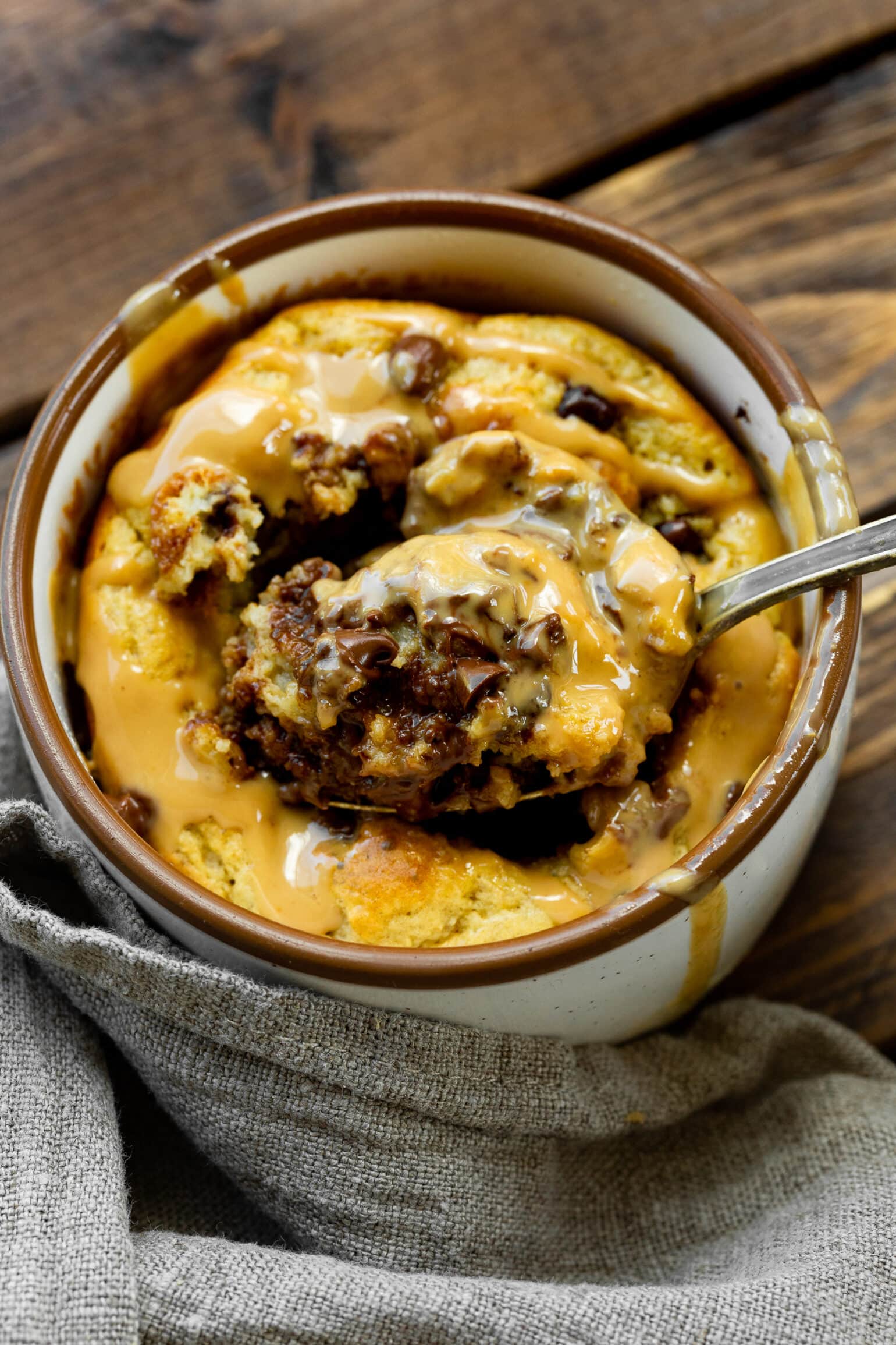 Peanut Butter Choc Chip Oatmeal Mug Cake - Oh Sweet Basil