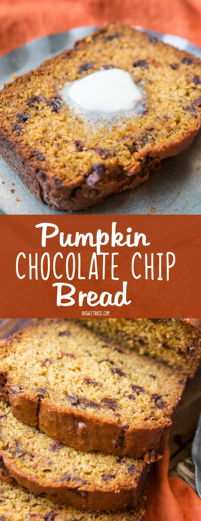 Pumpkin Chocolate Chip Bread Oh Sweet Basil