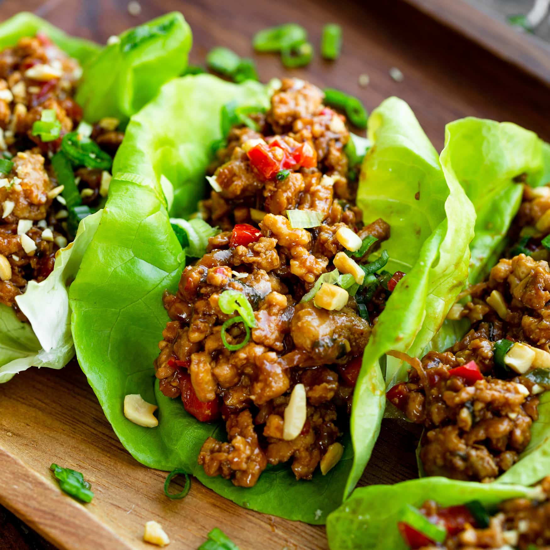 Thai Peanut Turkey Lettuce Wraps