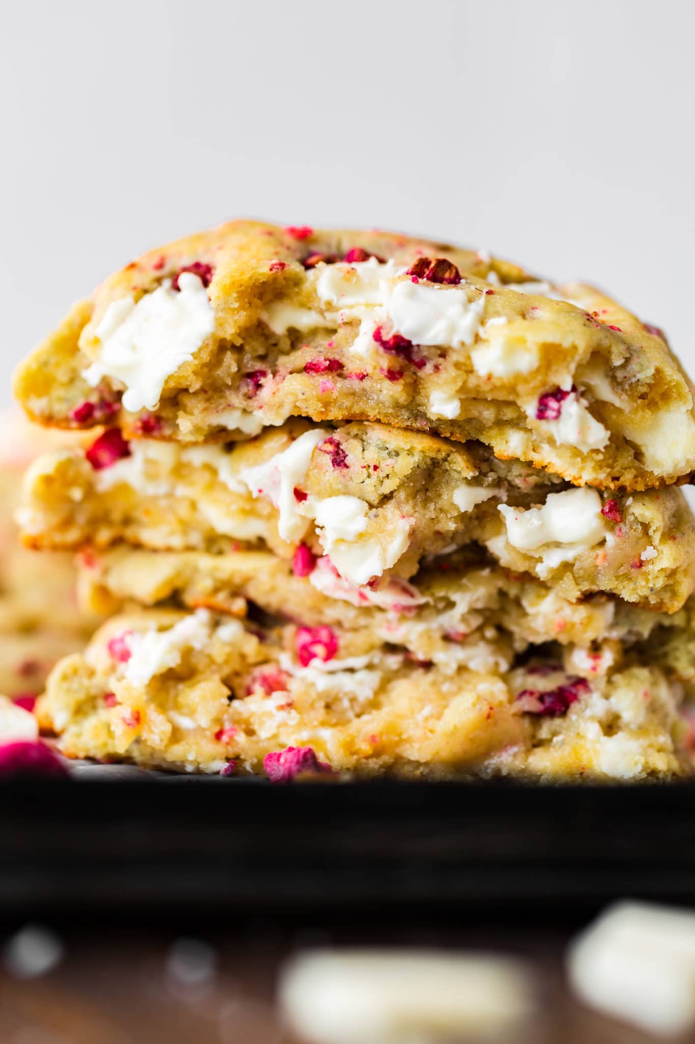 White Chocolate Raspberry Cookies - Oh Sweet Basil