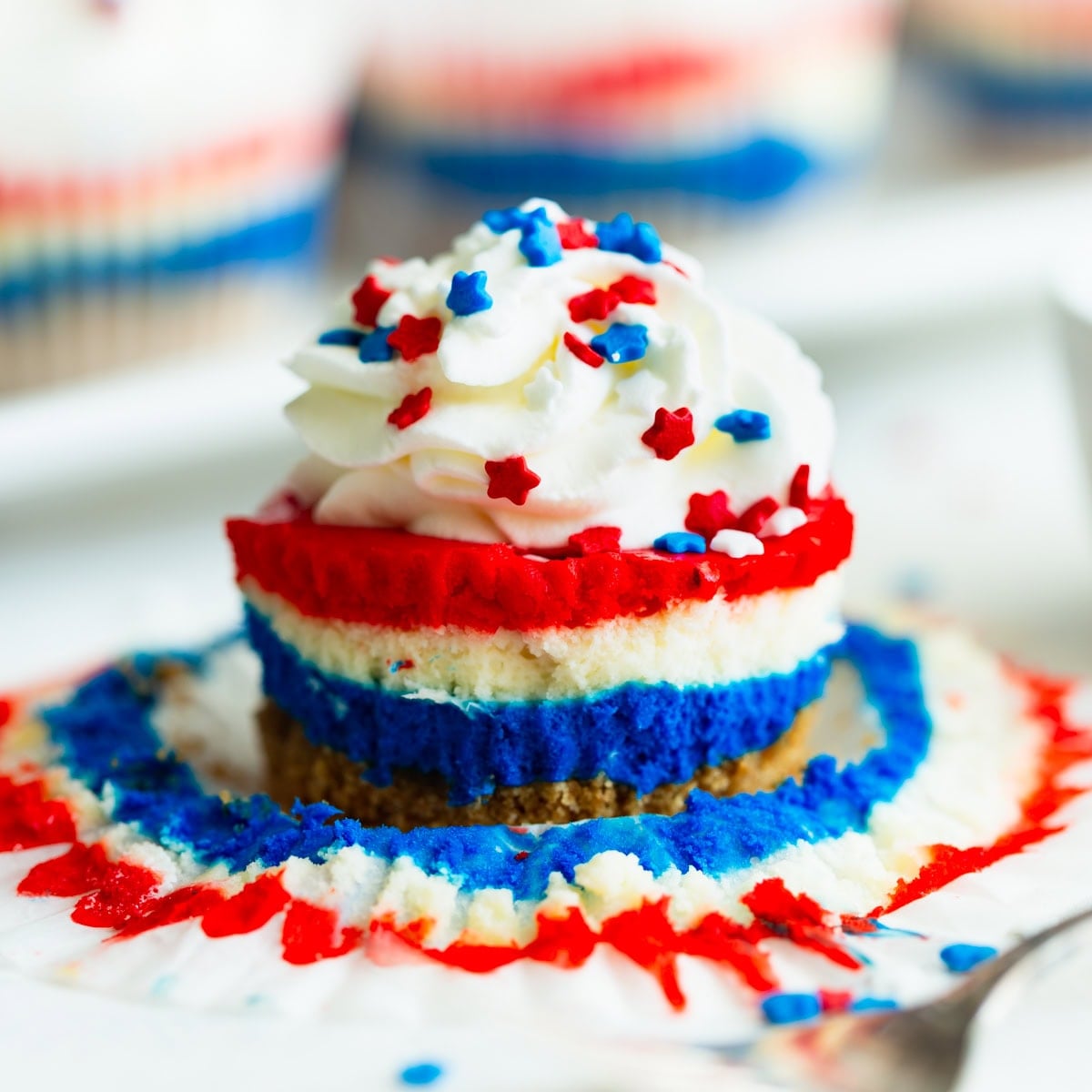 Red, White & Blue Mini Cheesecakes