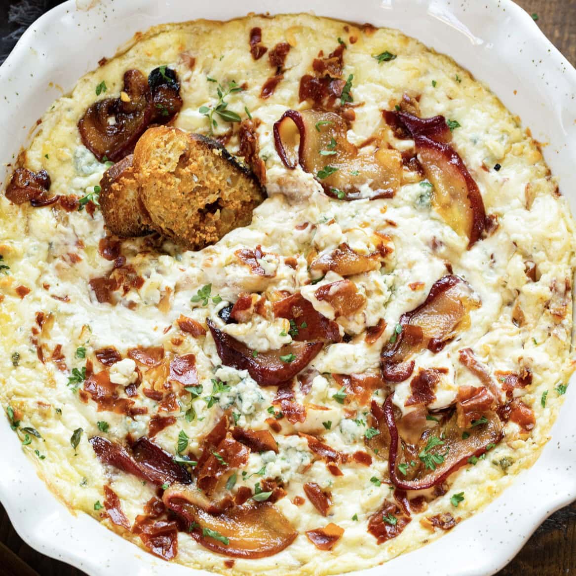 Roasted Pear and Prosciutto Treasure Cave Blue Cheese Dip