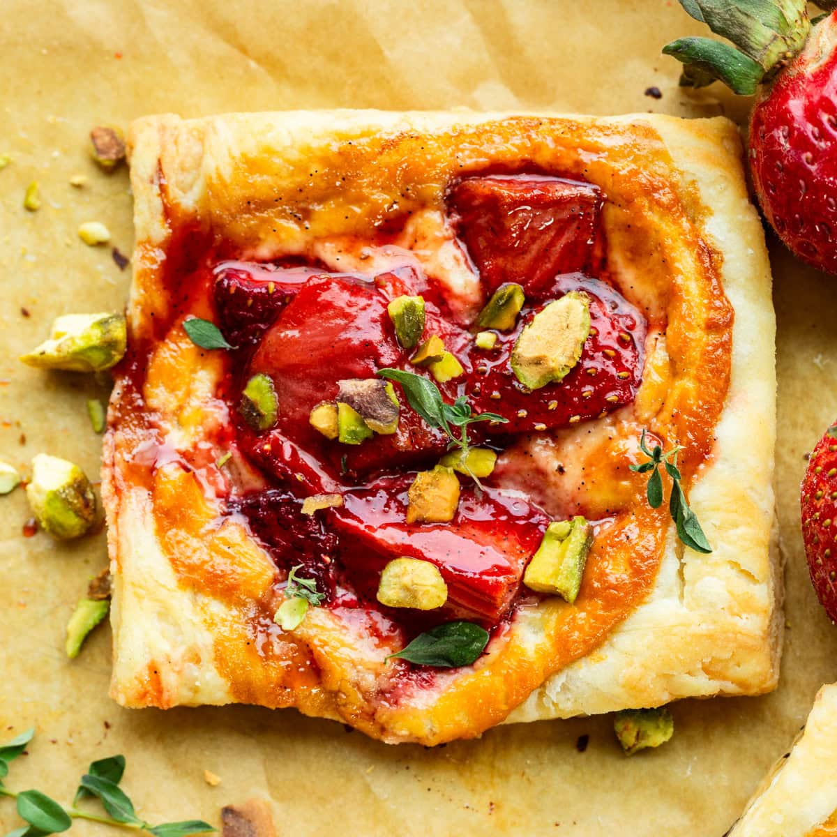 Roasted Strawberry Blue Cheese Tarts