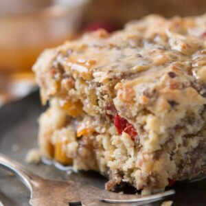 Savory breakfasts tend to always be the same thing, but we've started making this sausage breakfast cake with maple butter sauce and it's delicious! ohsweetbasil.com